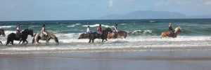 riding on the beach